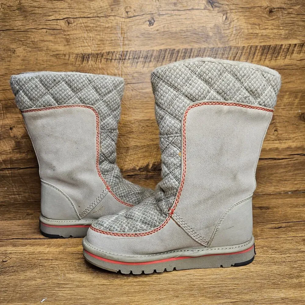 SOREL The Campus Beige Tall Slip on Winter Boots sz 2